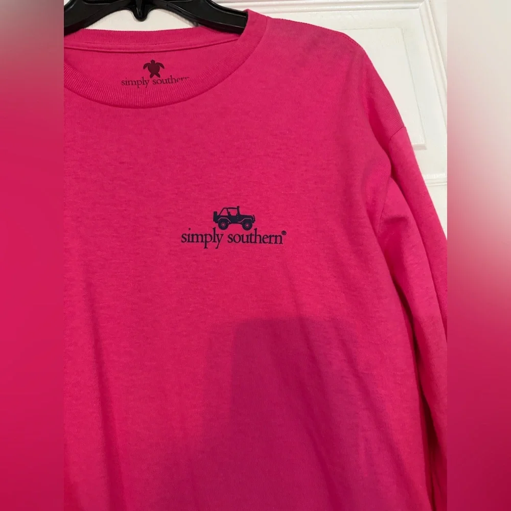 Womens Simply Southern “LIVE WHAT YOU LOVE ” Pink T Shirt sz Medium EUC - Picture 2 of 12